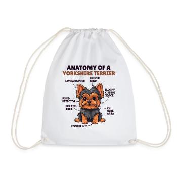 Dog explanation Anatomy of a Yorkshire Terrier - Drawstring Bag - white - Front