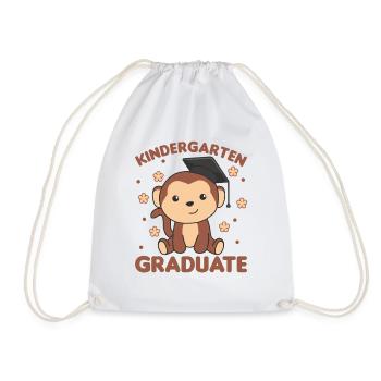 Kids Kindergarten graduate Affe Graduation - Turnbeutel - Weiß - Vorne
