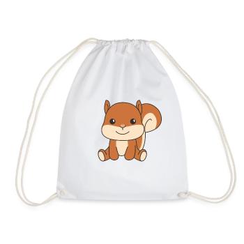 Écureuil animaux mignons pour enfants manga - Sac de sport léger - blanc - Devant
