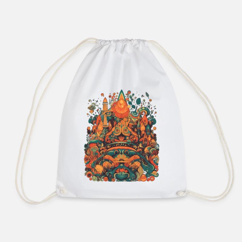 Design Psychedelic Illustration Magic - Turnbeutel - Weiß