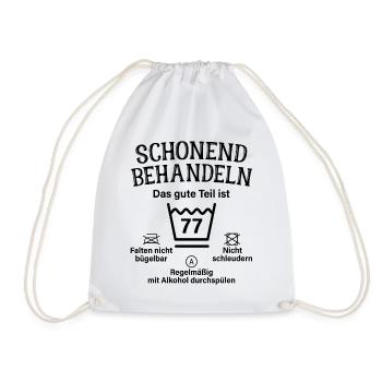 77. Geburtstag Schonend Behandeln 77 Teil Ist 77 - Turnbeutel - Weiß - Vorne
