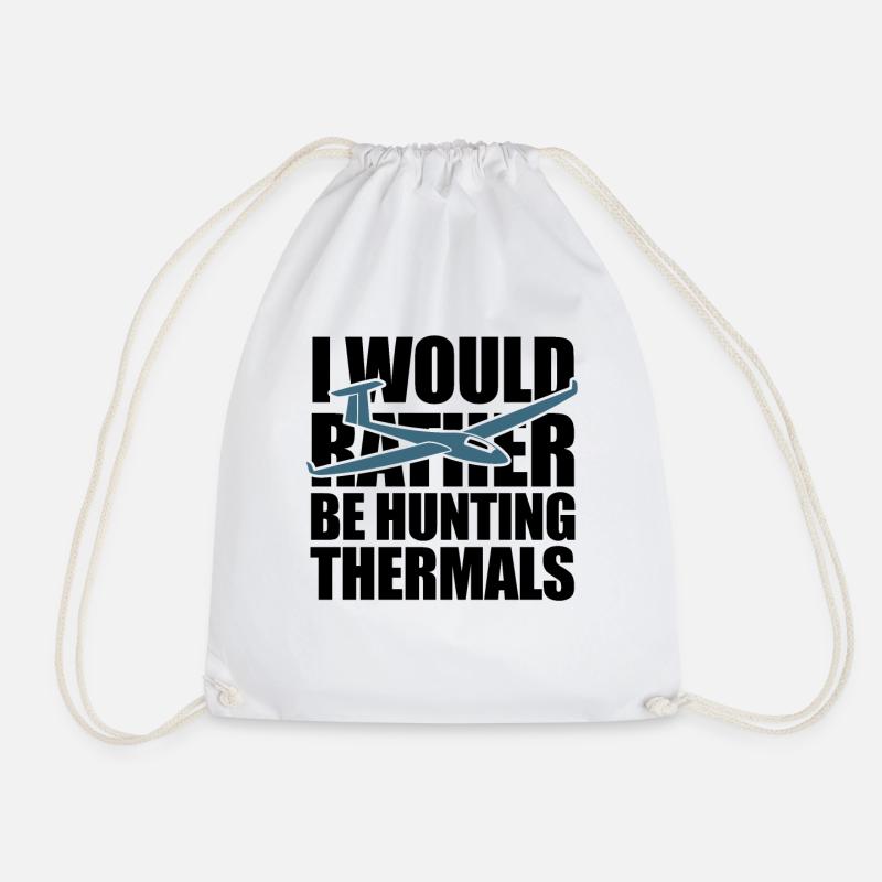 I would rather be hunting thermals - Glider - Drawstring Bag - white