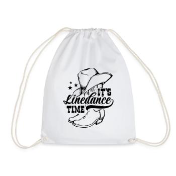 It's Linedance time - Country Fan - Gift - Drawstring Bag - white - Front