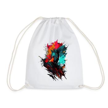 Comic Cyberpunk Colorful Design Art - Drawstring Bag - white - Front