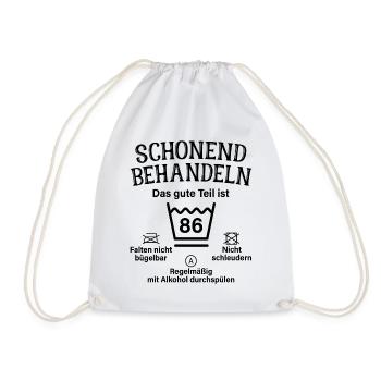 86. Geburtstag Schonend Behandeln 86 Teil Ist 86 - Turnbeutel - Weiß - Vorne