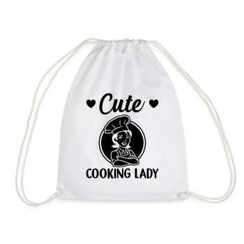 Cute Cooking Lady Cute Lady Cooking Chefs Cute Kit - Turnbeutel - Weiß - Vorne