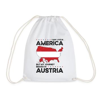 Born Austrian Austria American USA Citizenship - Drawstring Bag - white - Front