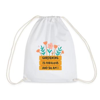Fabulous Gardening Florist Botany Planting Flowers - Drawstring Bag - white - Front