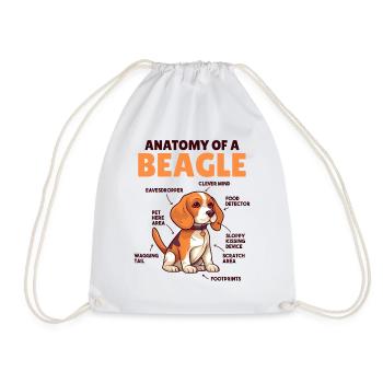 Explication du chien Anatomie d’un beagle - Sac de sport léger - blanc - Devant