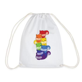 Regenbogen Eichhörnchen süße bunte Eichhörnchen - Turnbeutel - Weiß - Vorne