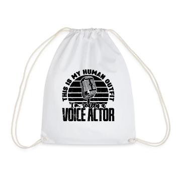 This Is My Human Retro Voice Acting Voice Actors - Drawstring Bag - white - Front