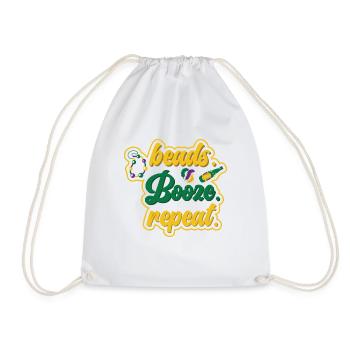 Mardi Gras Carnival Drinking Beer Beads Festival - Drawstring Bag - white - Front
