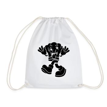 Chapeau de chef avec pieds mains et visage drôle H de chef - Sac de sport léger - blanc - Devant