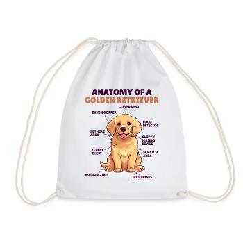 Explication du chien Anatomie d’un Golden Retriever - Sac de sport léger - blanc - Devant