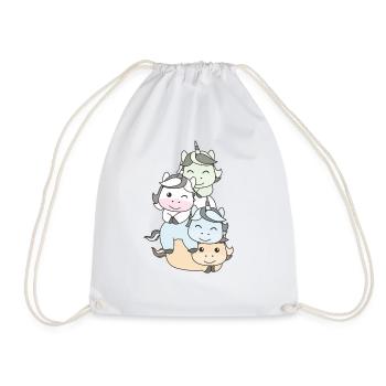 Unlabeld Flag Pride LGBTQ cute unicorn - Drawstring Bag - white - Front