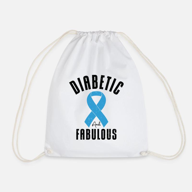 Diabetic Pancreas Diabetes Awareness - Drawstring Bag - white