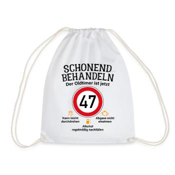 47. Geburtstag Schonend Behandeln Oldtimer Ist 47 - Turnbeutel - Weiß - Vorne