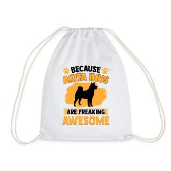 Akita Inu are fantastic Japanese Akita Inu - Drawstring Bag - white - Front