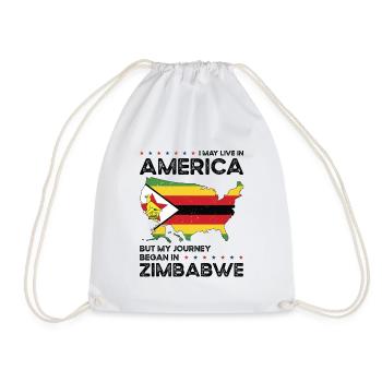 Né à Zimbabwe, Zimbabwe, Américain, États-Unis - Sac de sport léger - blanc - Devant