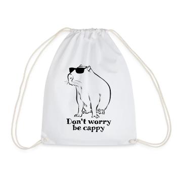 Don't worry be cappy - Capybara sketch - Turnbeutel - Weiß - Vorne