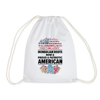 Né en Mongolie, Mongolie, Américain, États-Unis - Sac de sport léger - blanc - Devant