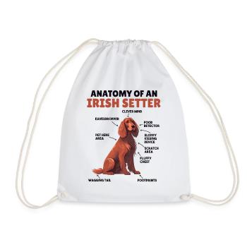 Dog Explanation Anatomy of an Irish Setter - Drawstring Bag - white - Front