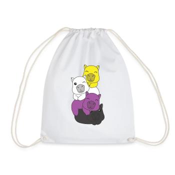 Nonbinary Flag Pride LGBTQ Mignon Capybara Pile - Sac de sport léger - blanc - Devant