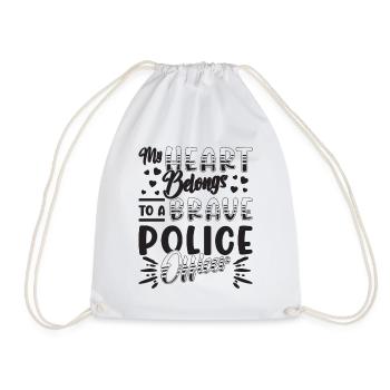 Mon cœur appartient à un policier courageux - Sac de sport léger - blanc - Devant