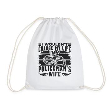 Wouldn't Change My Life Policeman Police Officers - Drawstring Bag - white - Front
