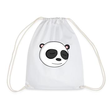 Panda Head - Drawstring Bag - white - Front
