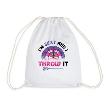 Je suis sexy et je lance une fléchette - Sac de sport léger - blanc - Devant