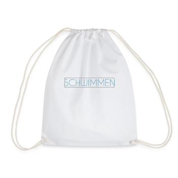 Schwimmen Schriftzug - Turnbeutel - Weiß - Vorne