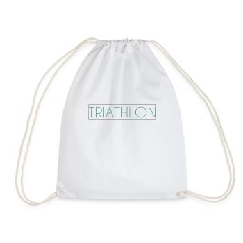 Triathlon Schriftzug - Turnbeutel - Weiß - Vorne
