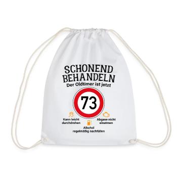 73. Geburtstag Schonend Behandeln Oldtimer Ist 73 - Turnbeutel - Weiß - Vorne