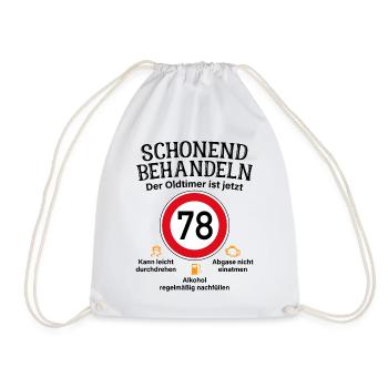 78. Geburtstag Schonend Behandeln Oldtimer Ist 78 - Turnbeutel - Weiß - Vorne