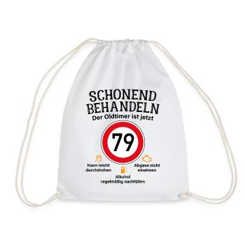79. Geburtstag Schonend Behandeln Oldtimer Ist 79 - Turnbeutel - Weiß - Vorne