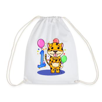 1 anniversaire 1 an avec motif animal - Un - Sac de sport léger - blanc - Devant