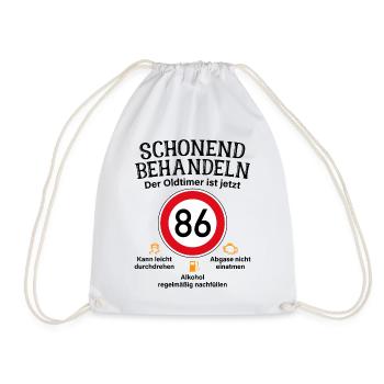 86. Geburtstag Schonend Behandeln Oldtimer Ist 86 - Turnbeutel - Weiß - Vorne