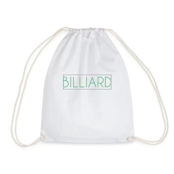 Billiard Schriftzug - Turnbeutel - Weiß - Vorne