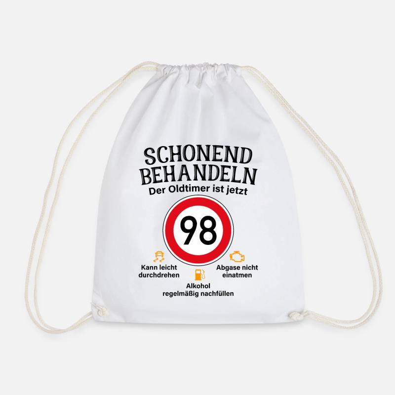 98. Geburtstag Schonend Behandeln Oldtimer Ist 98 - Turnbeutel - Weiß