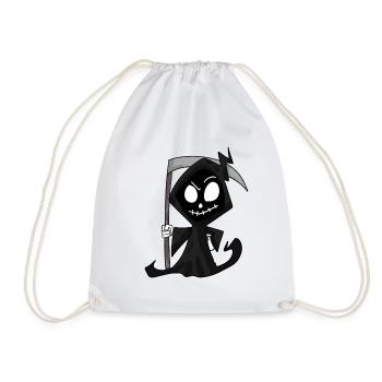Grim Reaper with Scythe - Halloween - Drawstring Bag - white - Front