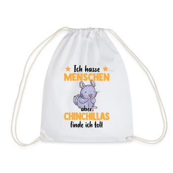 Chinchilla finde ich toll Nagetier Wollmaus - Turnbeutel - Weiß - Vorne