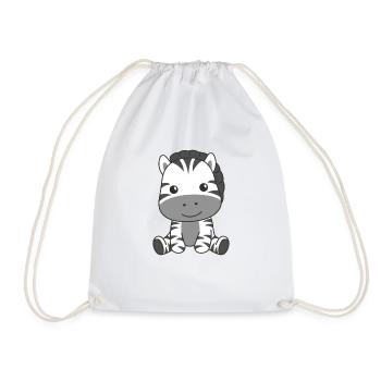 Zebra cute animals for kids manga zebras - Drawstring Bag - white - Front