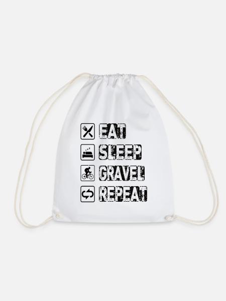 Eat Sleep Gravel Repeat - Turnbeutel - Weiß