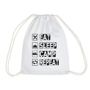 Eat Sleep Camp Repeat - Turnbeutel - Weiß - Vorne