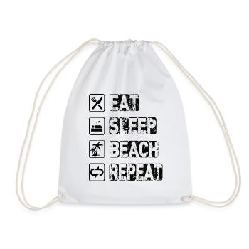 Eat Sleep Beach Repeat - Turnbeutel - Weiß - Vorne