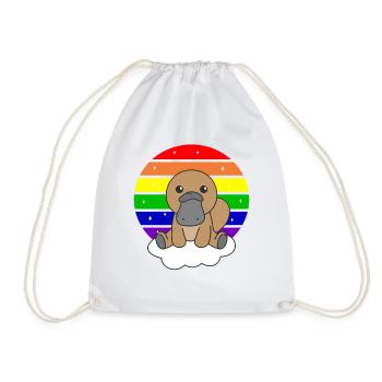 Ornithorynque arc-en-ciel coloré pour les enfants - Sac de sport léger - blanc - Devant