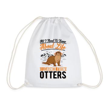Otter Otter Sea Otter - Drawstring Bag - white - Front