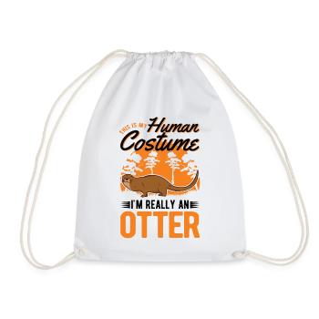 Otter Human CostumeOtter Sea Otter - Drawstring Bag - white - Front