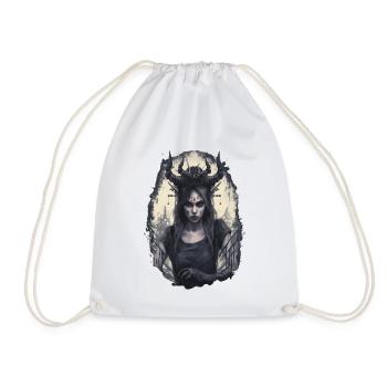Seduction Girl Devil Evil Goth Gothic Dark - Drawstring Bag - white - Front